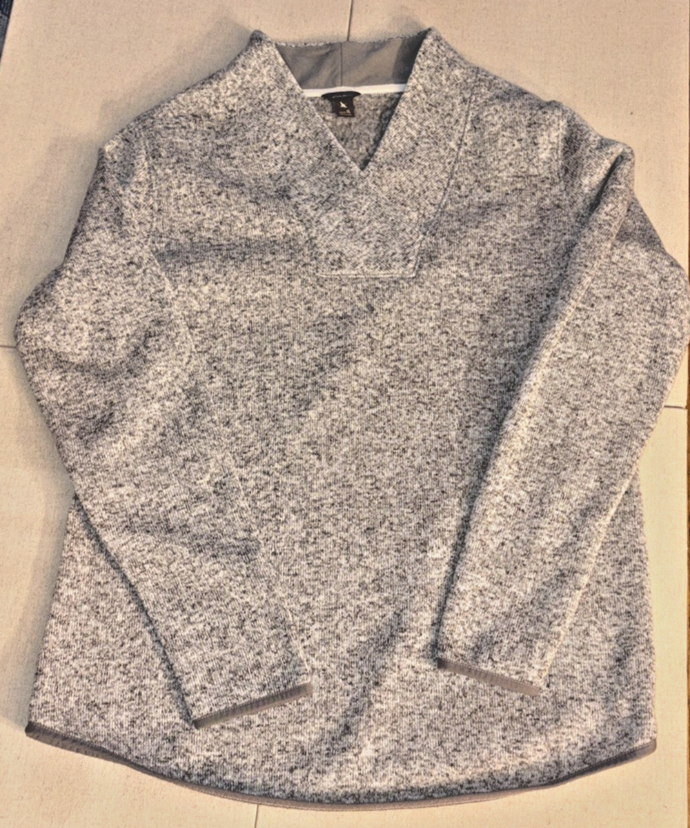 Eddie Bauer Sweater - Women's XL Polyester Knit Gray Outdoor Pullover